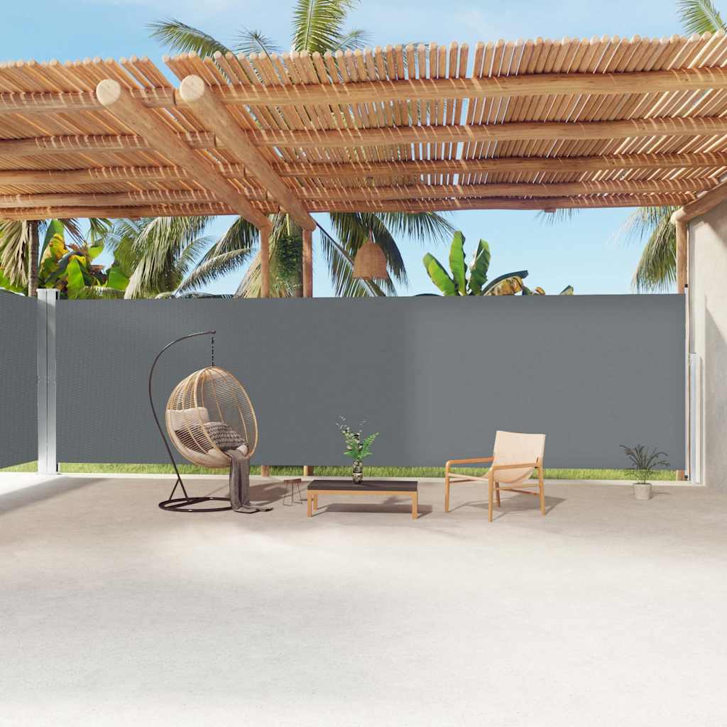 VIDAXL – Windschutz, ausziehbar, 220 x 1200 cm, Anthrazit – lackiert