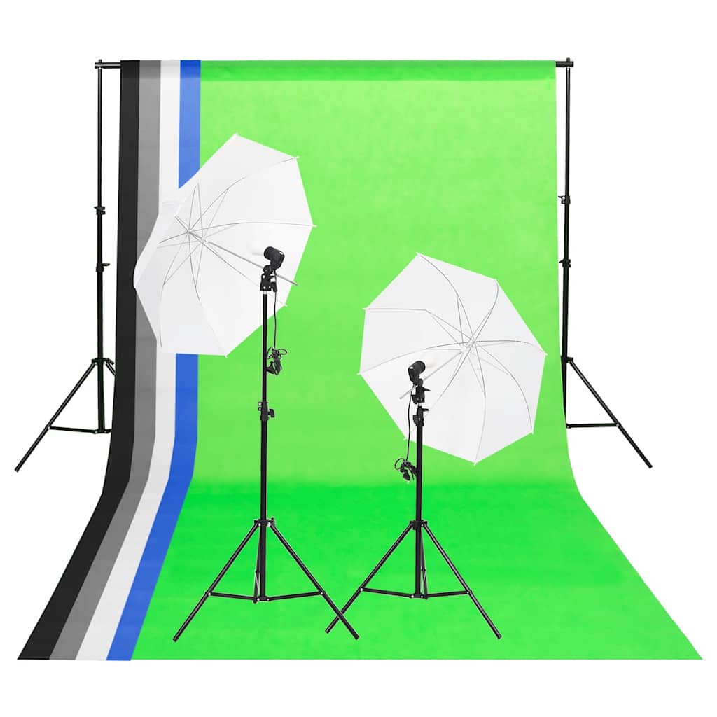 Vidaxl Studiobeleuchtungsset mit Hintergründen und Regenschutz