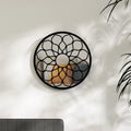 Vidaxl spiegel rond 60x3 cm ijzer zwart