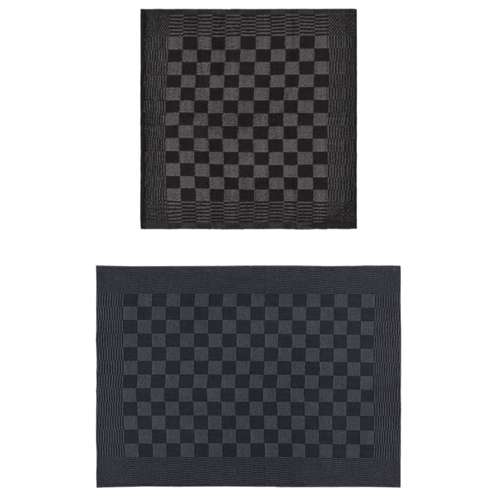 VidaXL 20-teiliges Küchenhandtuch-Set aus Baumwolle, schwarz und grau