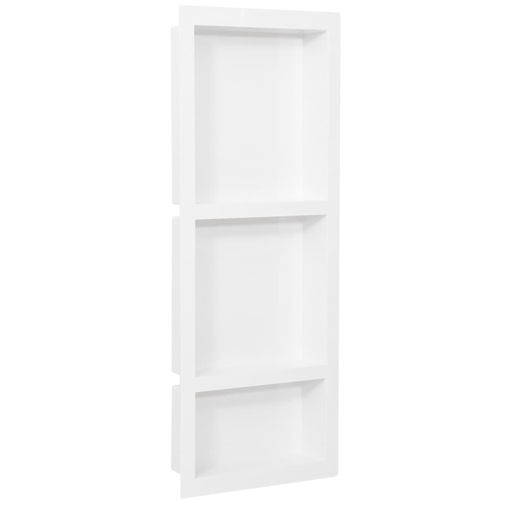 VIDAXL - Dusche mit 3 Fächern 41 x 99 x 9 cm Hochglanz weiß