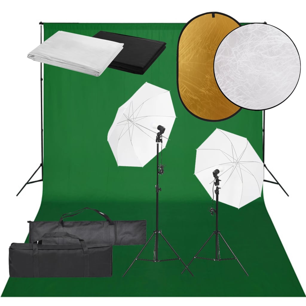 Vidaxl fotostudioset met verlichtingsset, achtergrond en reflector
