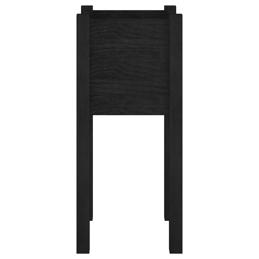 Vidaxl plantenbak 31x31x70 cm massief grenenhout zwart