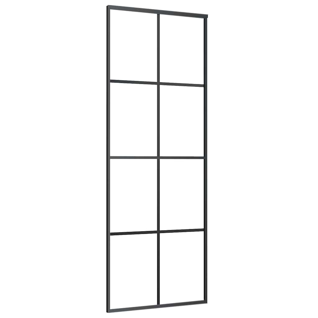Vidaxl schuifdeur 76x205 cm esg-glas en aluminium zwart
