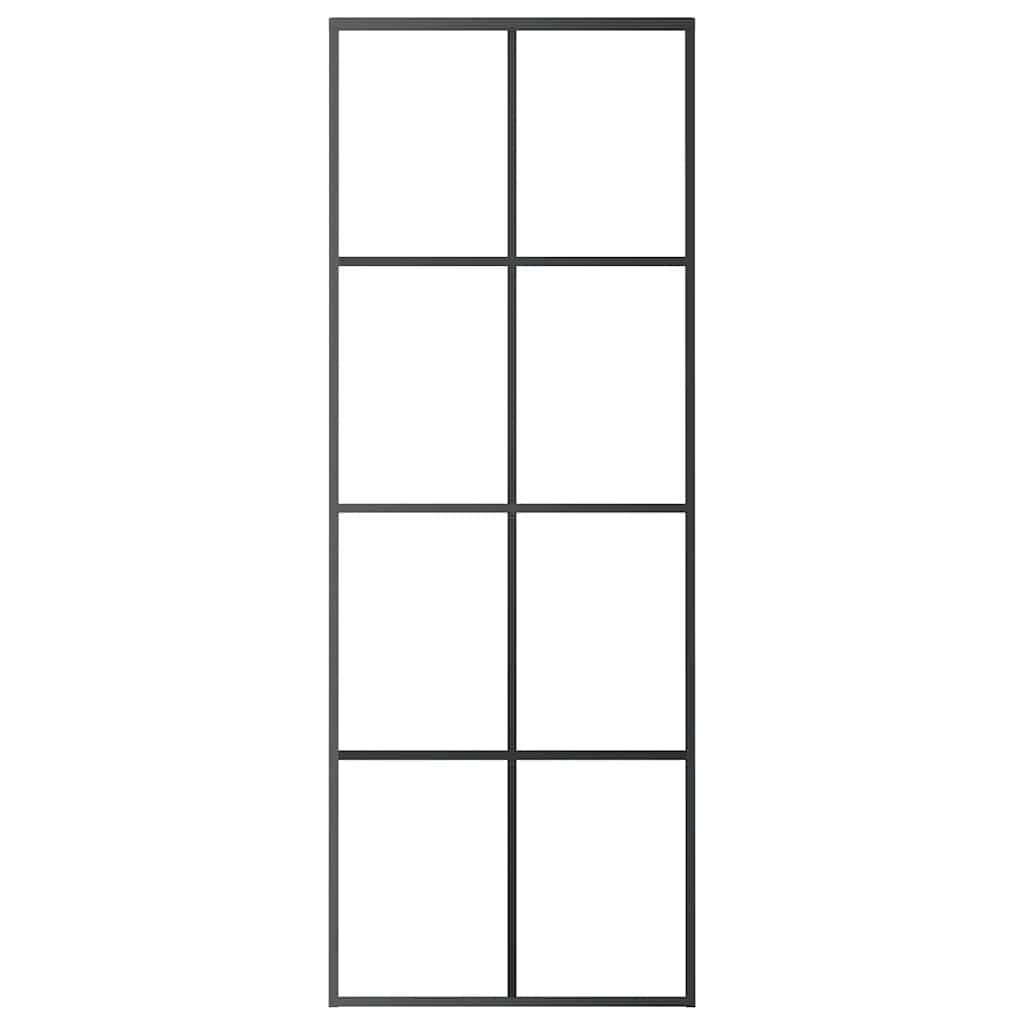 Vidaxl schuifdeur 76x205 cm esg-glas en aluminium zwart