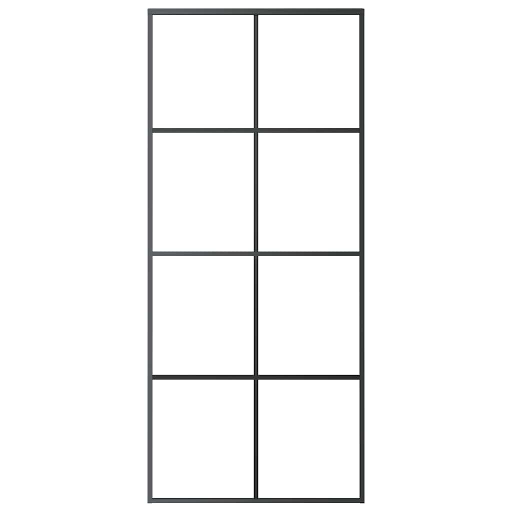 Vidaxl schuifdeur 90x205 cm esg-glas en aluminium zwart