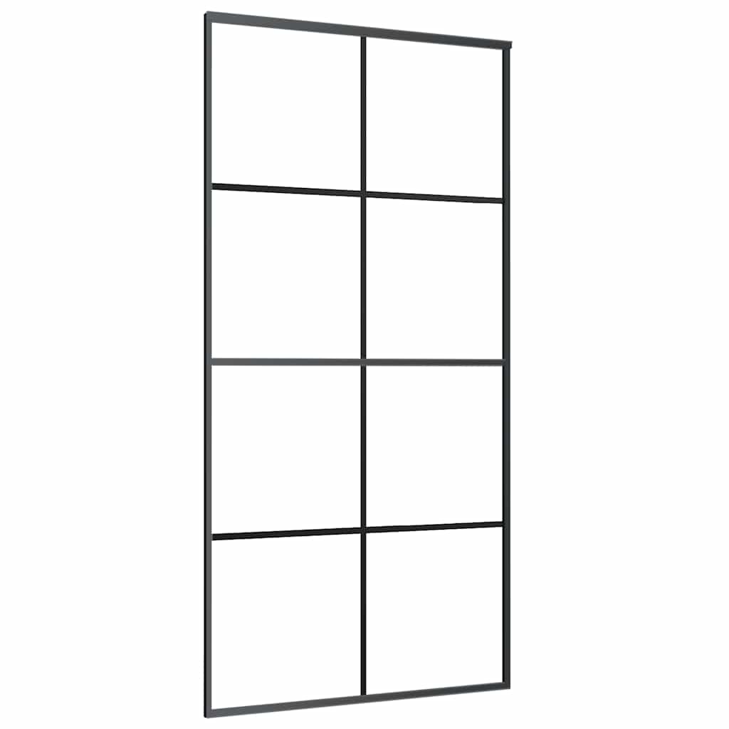 Vidaxl schuifdeur 102,5x205 cm esg-glas en aluminium zwart
