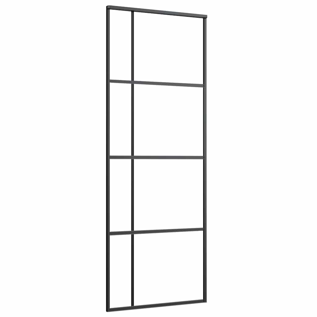 Vidaxl schuifdeur 76x205 cm esg-glas en aluminium zwart