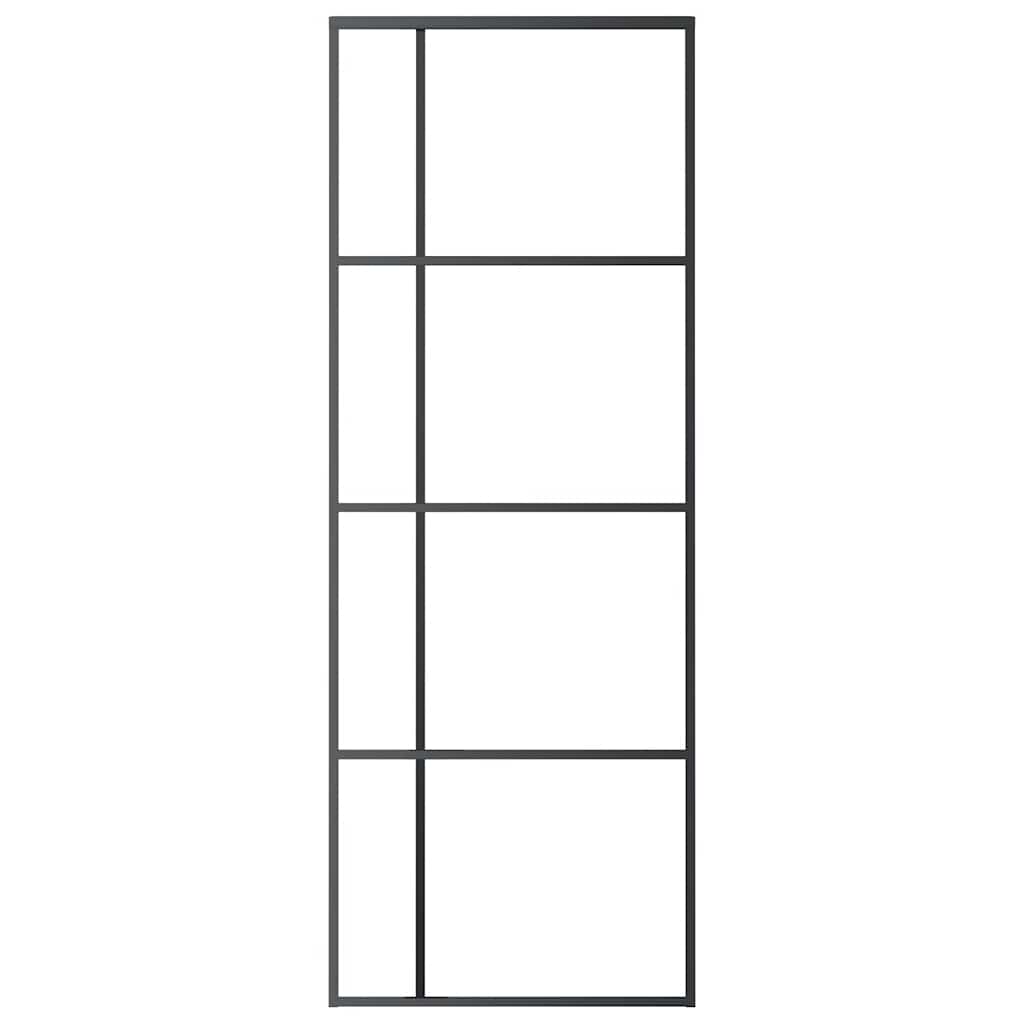 Vidaxl schuifdeur 76x205 cm esg-glas en aluminium zwart