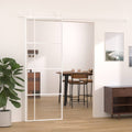 Vidaxl schuifdeur 76x205 cm esg-glas en aluminium wit
