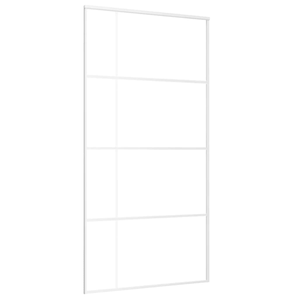 VIDAXL -Schiebetür 102,5 x 205 cm matt ESG -Glas und Aluminium weiß