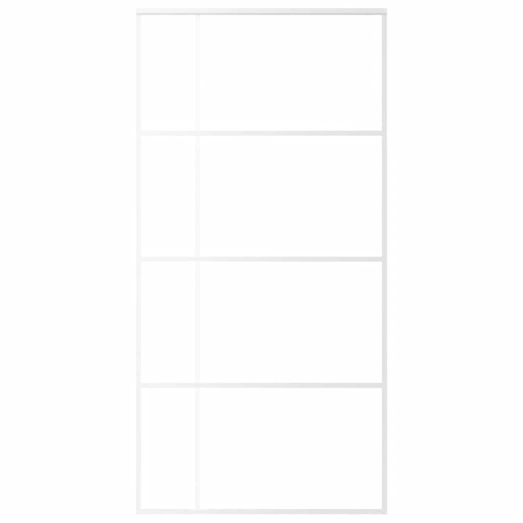 VIDAXL -Schiebetür 102,5 x 205 cm matt ESG -Glas und Aluminium weiß