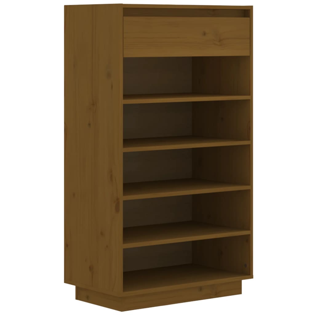 Vidaxx Schuhschrank 60x34x105 cm Festkiefer Honigbraun