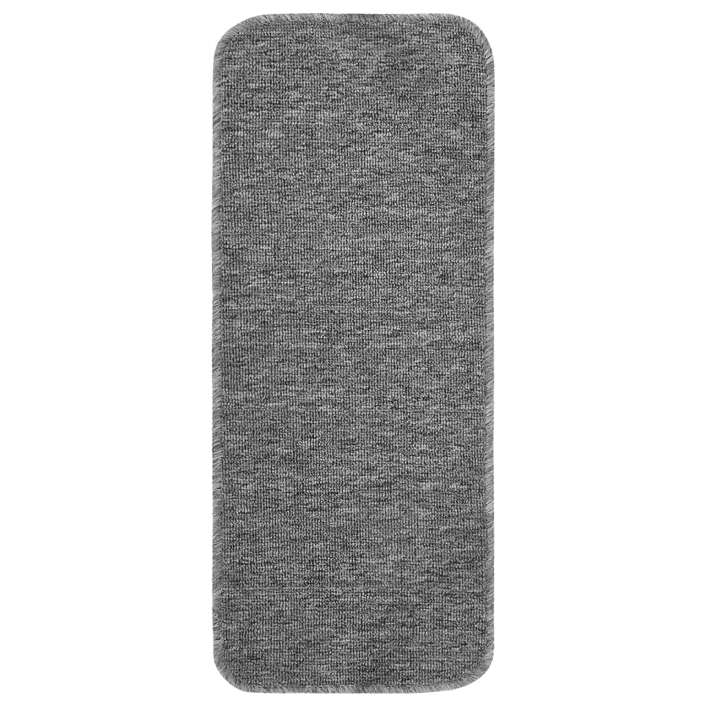 VidaXL Treppenmatten, 15 Stück, rutschfest, rechteckig, 60 x 25 cm, Grau