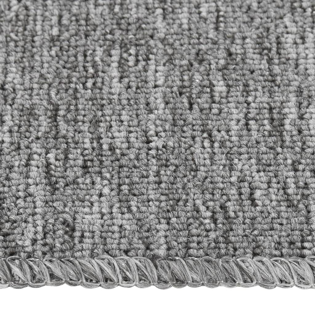 VidaXL Treppenmatten, 15 Stück, rutschfest, rechteckig, 60 x 25 cm, Grau
