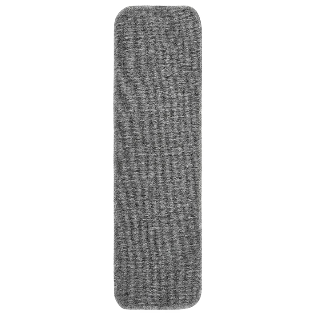 VidaXL Treppenmatten, 15 Stück, rutschfest, rechteckig, 75 x 20 cm, Grau