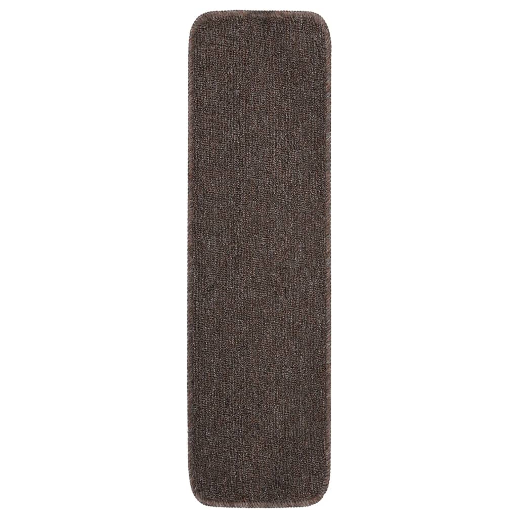 VidaXL Treppenmatten, 15 Stück, rutschfest, rechteckig, 75 x 20 cm, braun