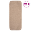 VidaXL Treppenmatten, 15 Stück, rutschfest, rechteckig, 60 x 25 cm, beige