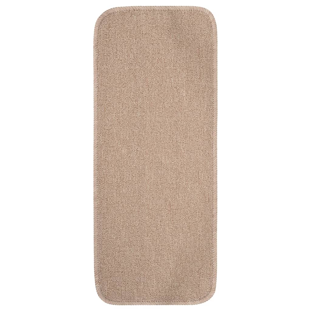 VidaXL Treppenmatten, 15 Stück, rutschfest, rechteckig, 60 x 25 cm, beige