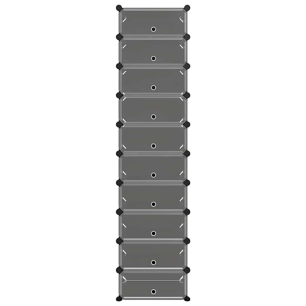 Vidaxl schoenenrek 44x32x174 cm polypropeen zwart