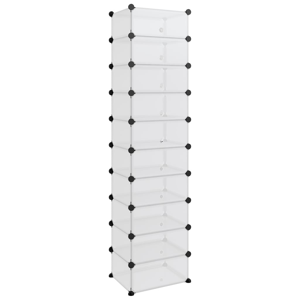 VIDAXL -Schuhregal 44x32x174 cm Polypropylen transparent