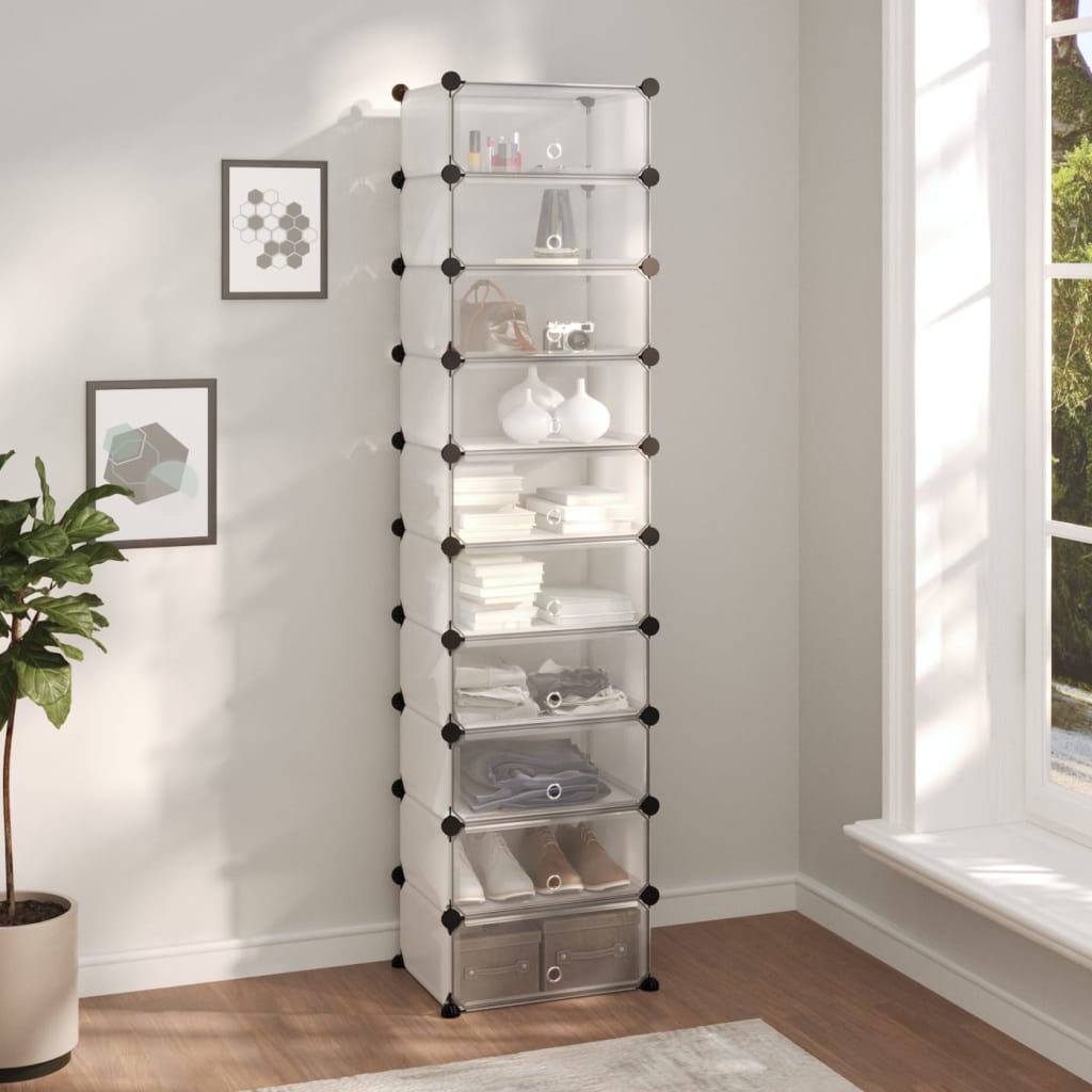 VIDAXL -Schuhregal 44x32x174 cm Polypropylen transparent