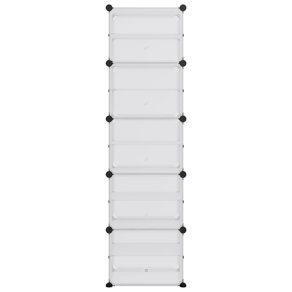 VIDAXL -Schuhregal 44x31,5x153,5 cm Polypropylen transparent