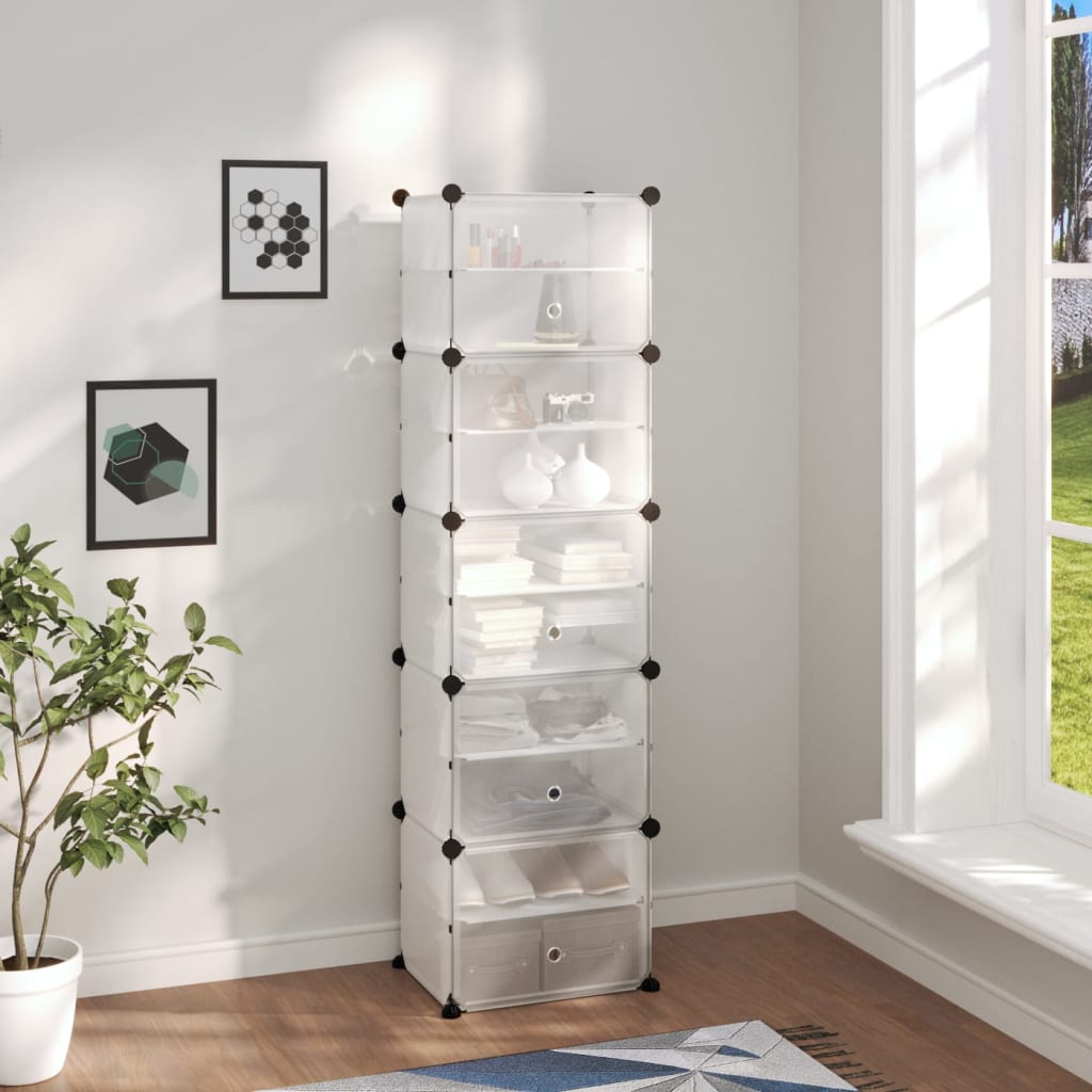 VIDAXL -Schuhregal 44x31,5x153,5 cm Polypropylen transparent