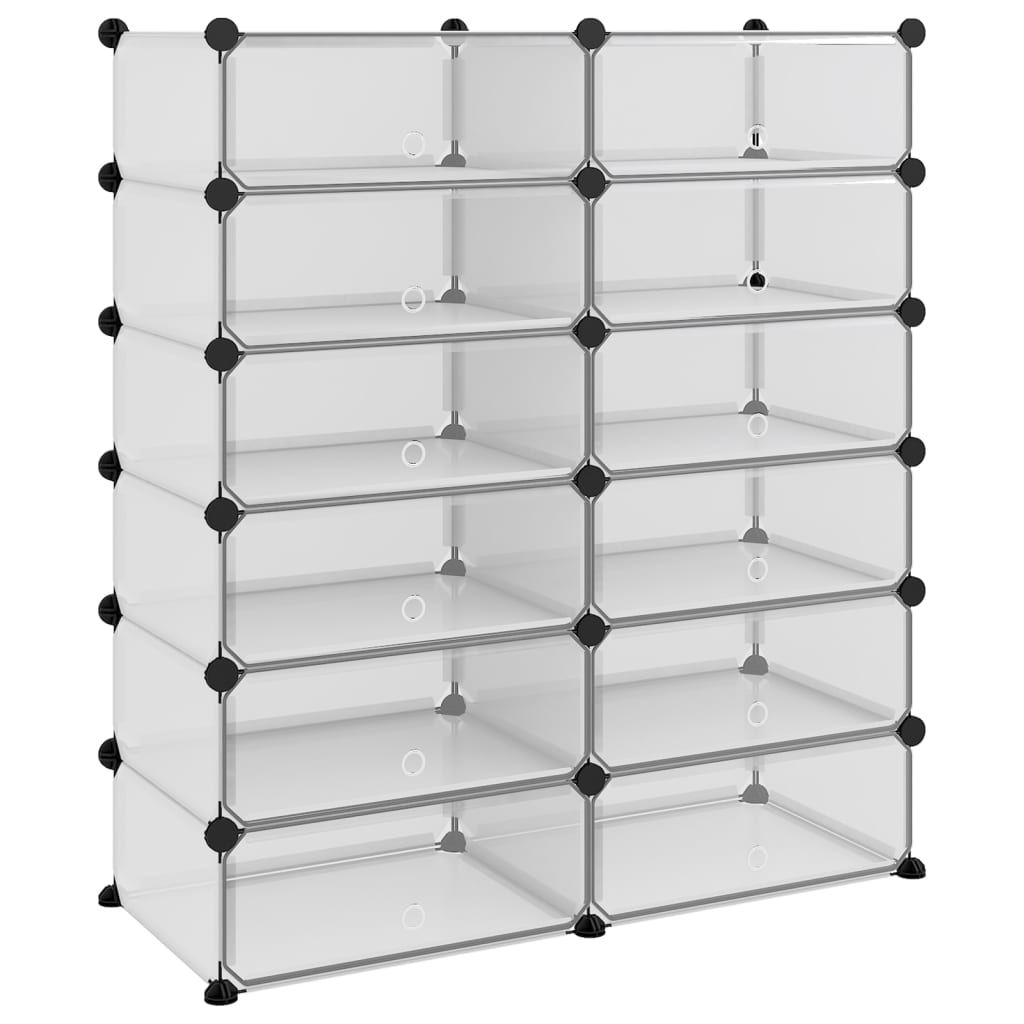 VIDAXL -Schuhregal 94,5x36,5x106 cm Polypropylen transparent