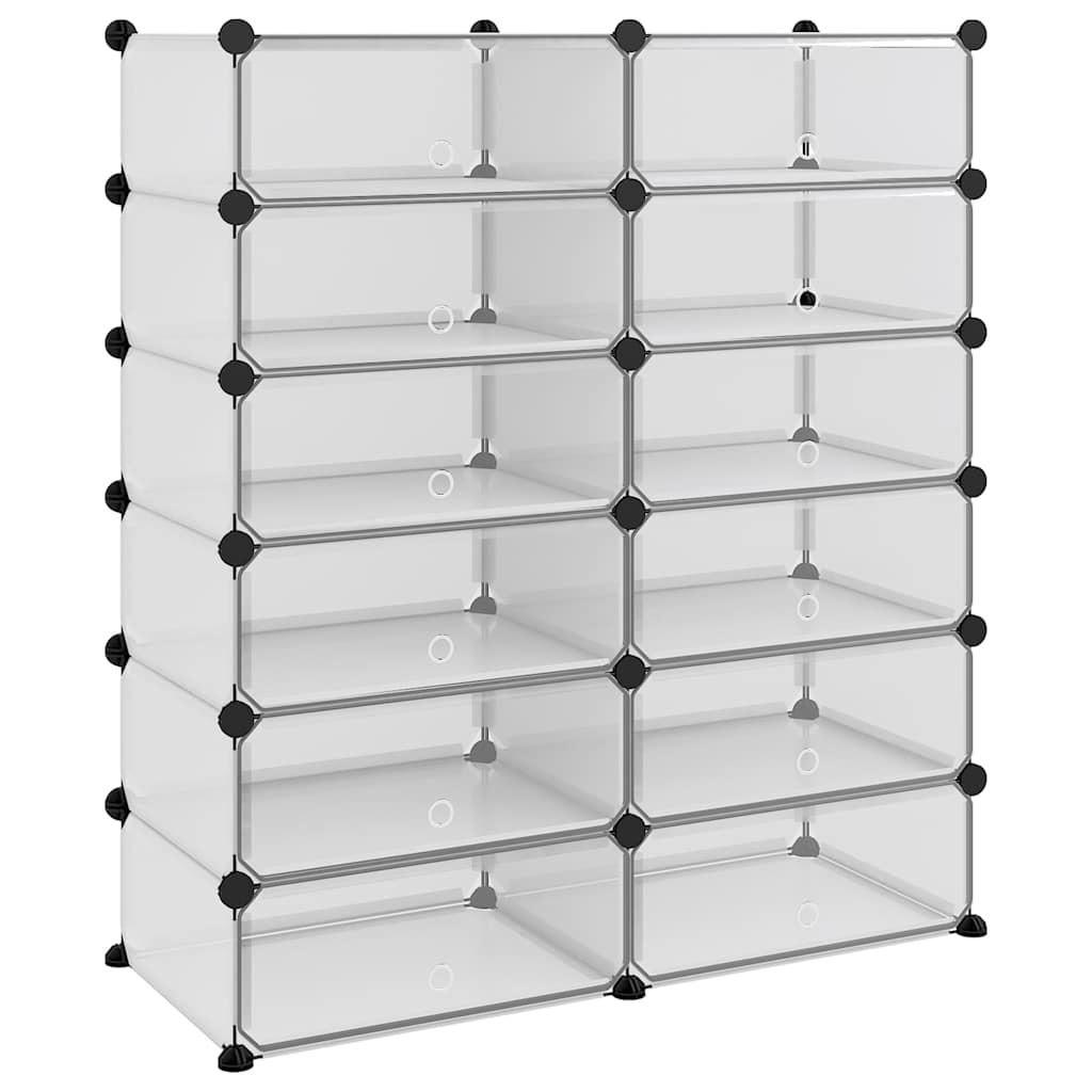 VIDAXL -Schuhregal 94,5x36,5x106 cm Polypropylen transparent