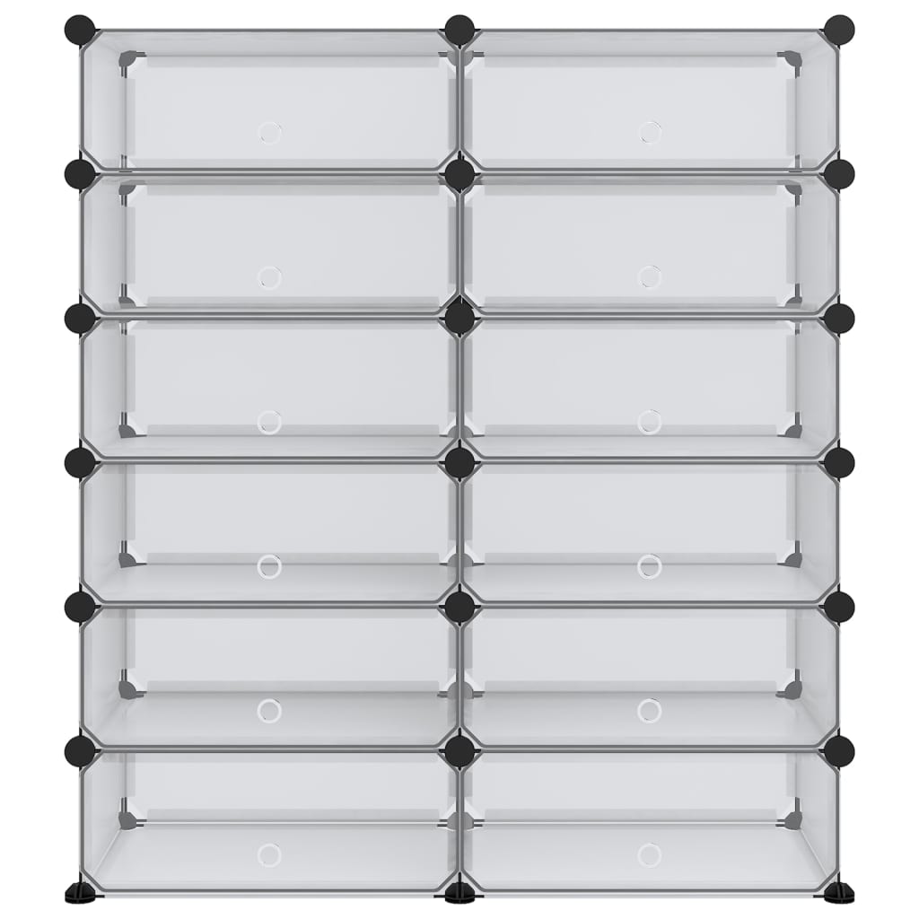 VIDAXL -Schuhregal 94,5x36,5x106 cm Polypropylen transparent