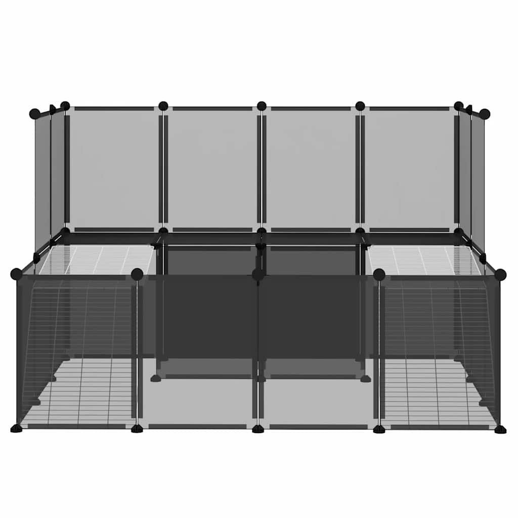 Vidaxl dierenhok klein 143x107x93 polypropeen en staal zwart