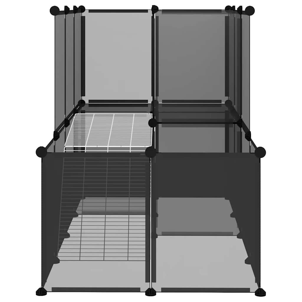 VidaXL Tierloft klein 142x74x93 cm Polypropylen und Stahl Schwarz
