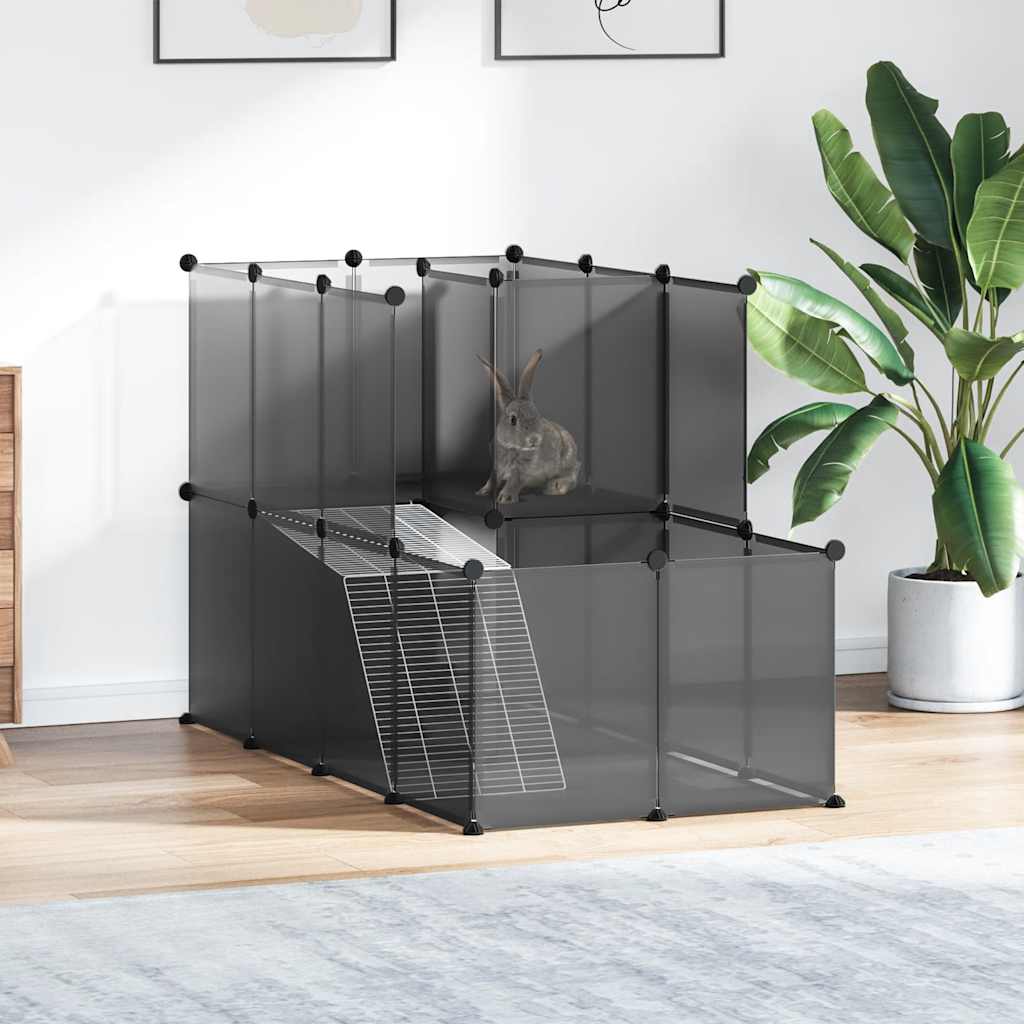 VidaXL Tierloft klein 142x74x93 cm Polypropylen und Stahl Schwarz