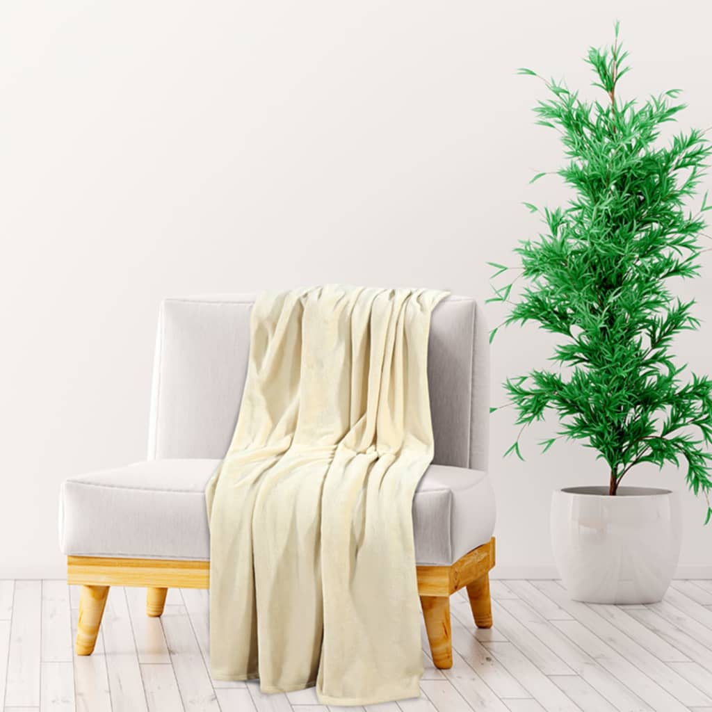 VidaXL Decke 130x170 cm Polyester Creme