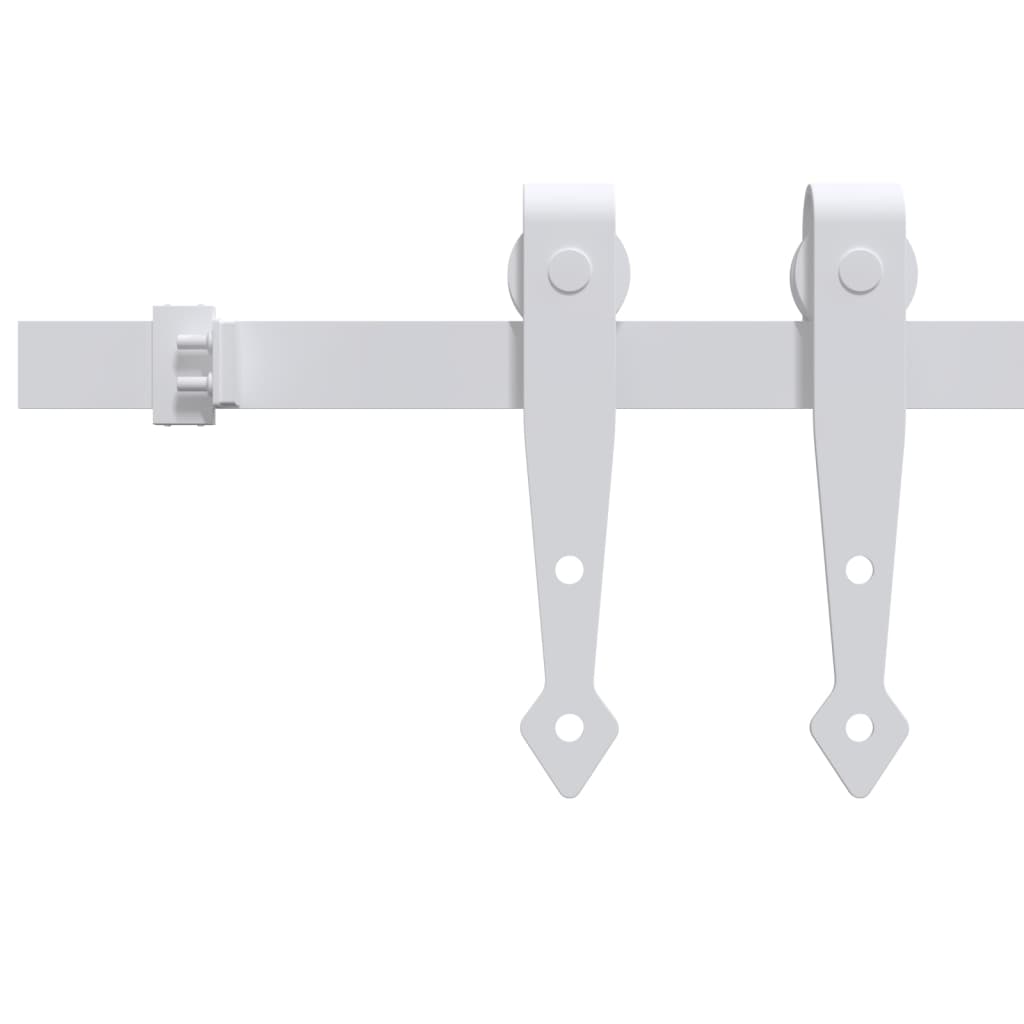VidaXL Aufhängeset für Mini-Schiebetüren 122 cm, Kohlenstoffstahl, weiß