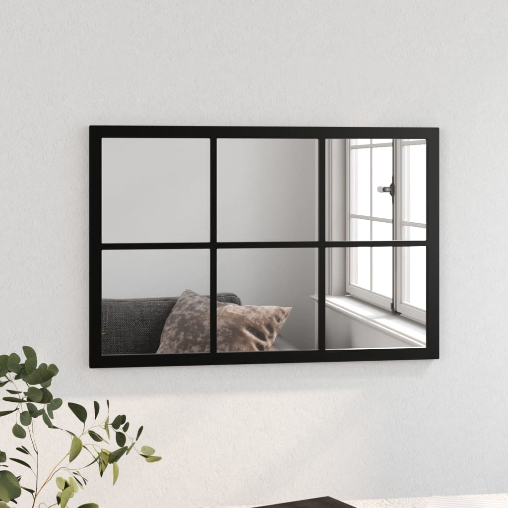 VidaXL Wandspiegel 60x40 cm Metall Schwarz