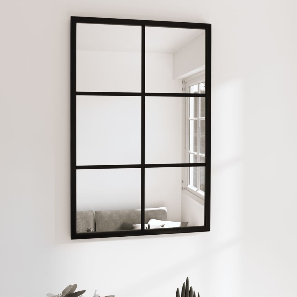 VidaXL Wandspiegel 60x40 cm Metall Schwarz