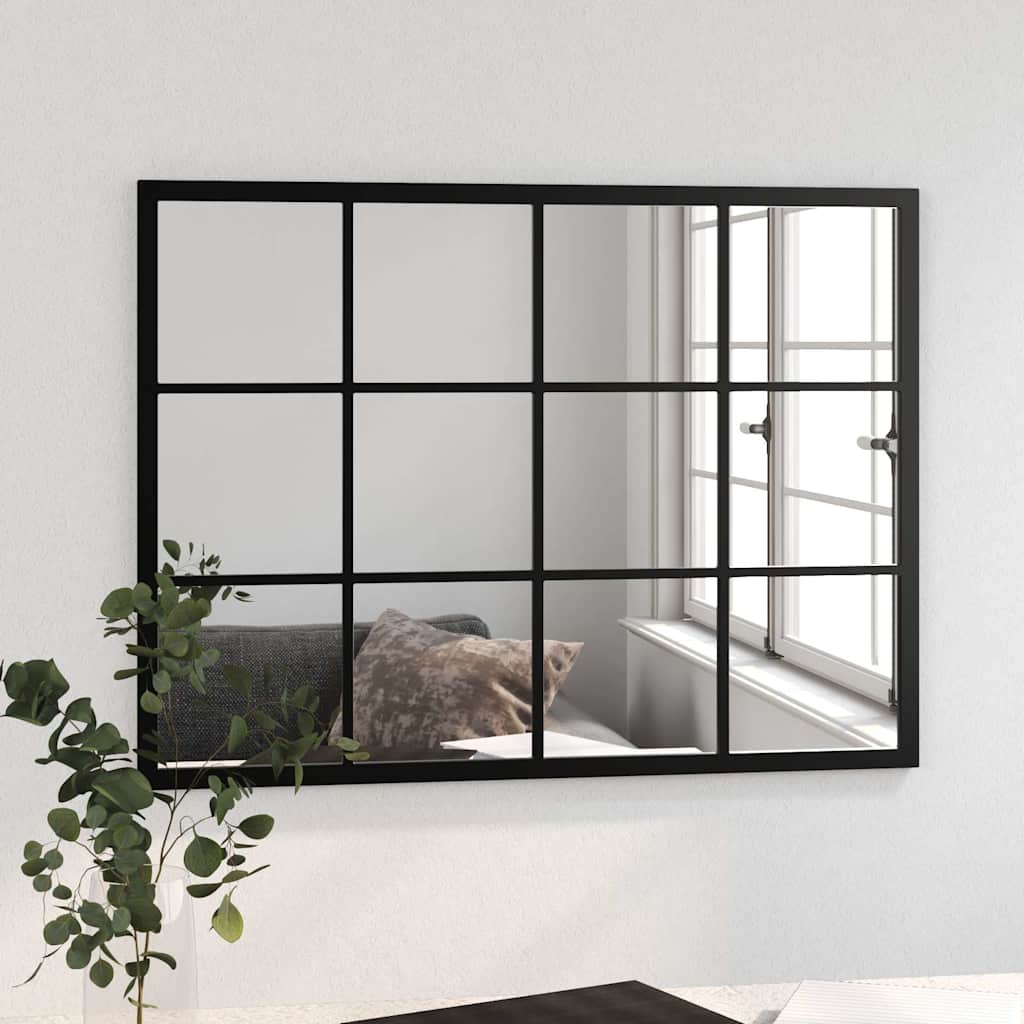 VidaXL Wandspiegel 80x60 cm Metall schwarz