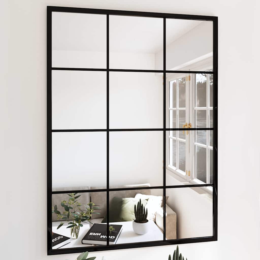 VidaXL Wandspiegel 80x60 cm Metall schwarz