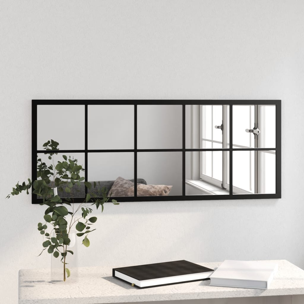 VidaXL Wandspiegel 100x40 cm Metall schwarz