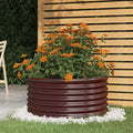 VidaXL Pflanzkübel 80x80x36 cm, pulverbeschichteter Stahl, braun