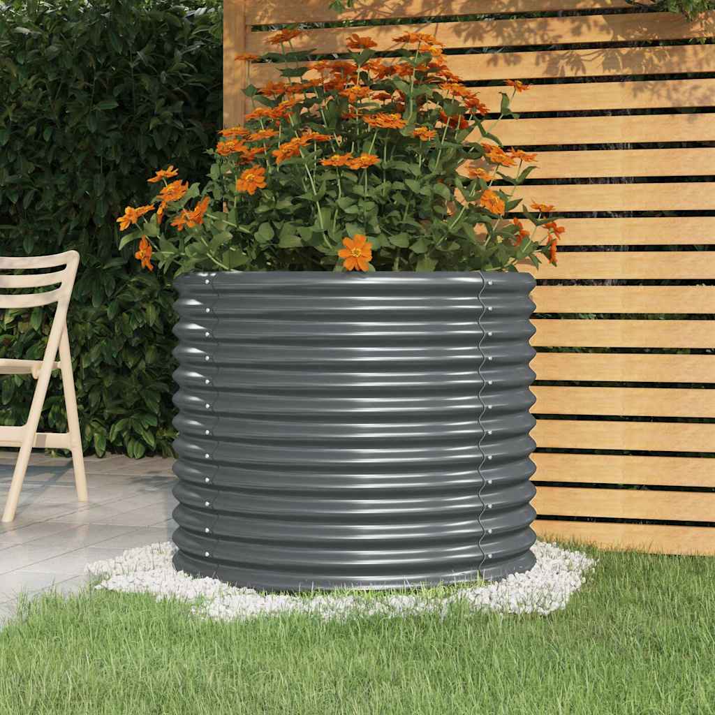 Vidaxl plantenbak 80x80x68 cm gegalvaniseerd staal antracietkleurig