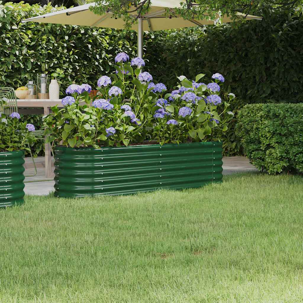 Vidaxl plantenbak 152x40x36 cm gegalvaniseerd staal groen