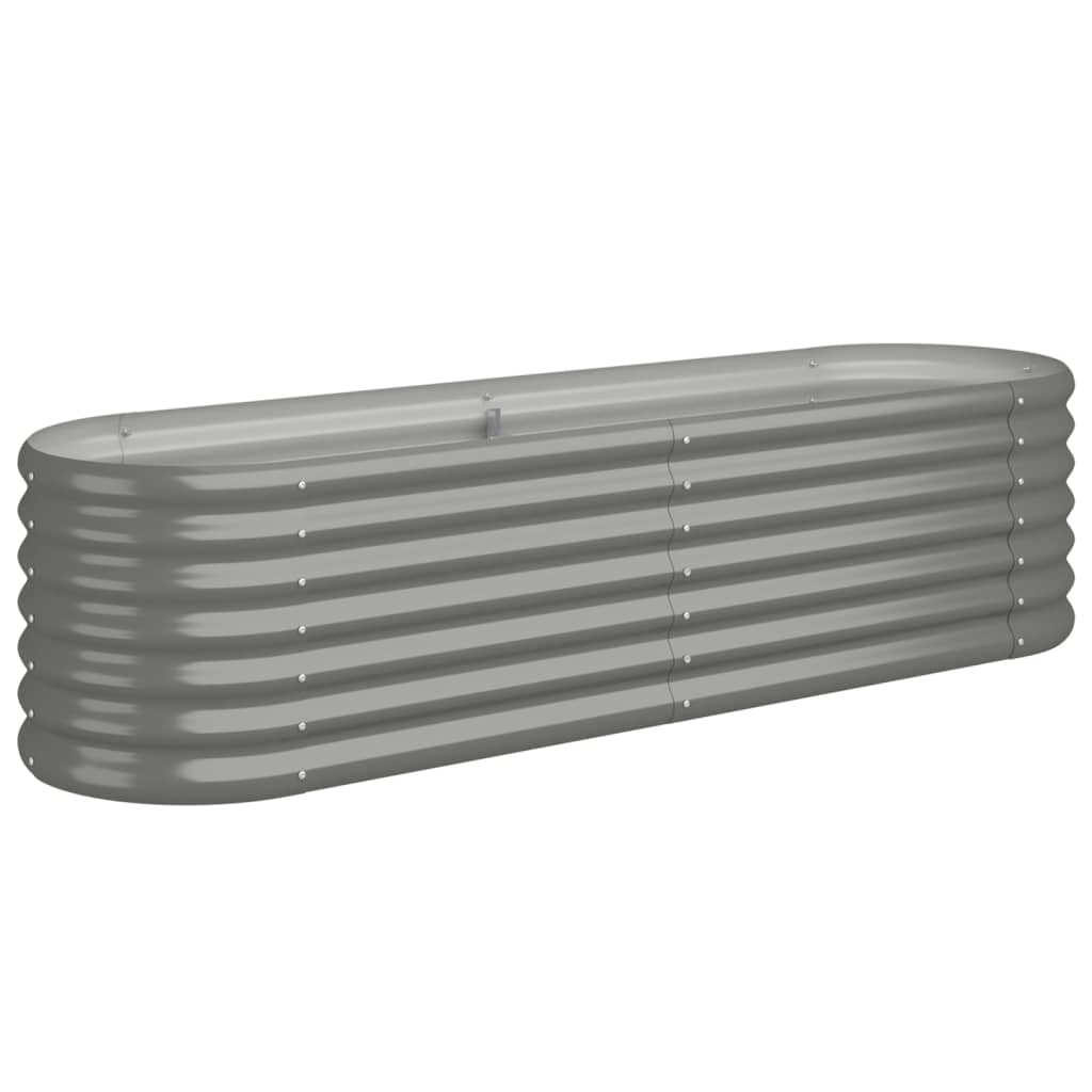 VidaXL Pflanzkübel 152x40x36 cm, pulverbeschichteter Stahlgrau