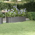 VidaXL Pflanzkübel 152x40x36 cm, pulverbeschichteter Stahlgrau