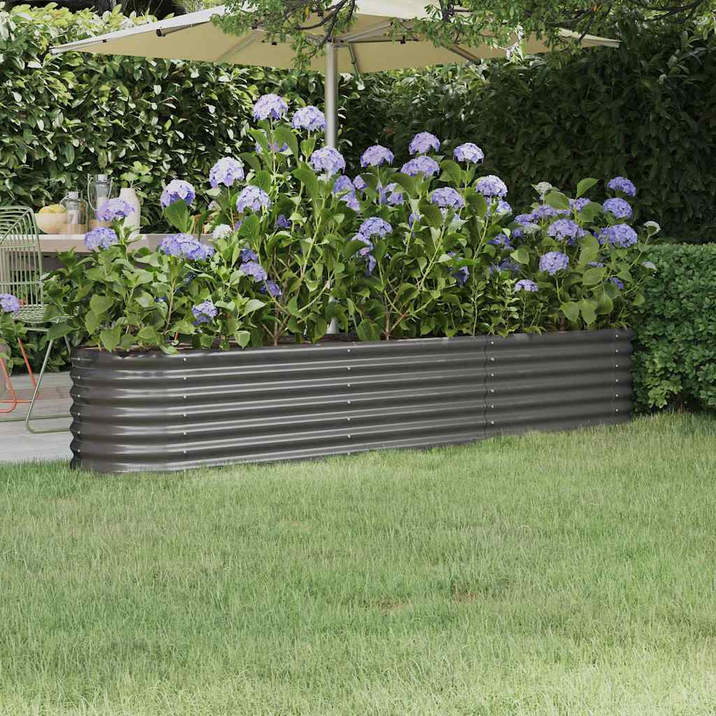 Vidaxl plantenbak 224x40x36 cm gegalvaniseerd staal grijs