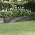 Vidaxl plantenbak 224x40x36 cm gegalvaniseerd staal grijs