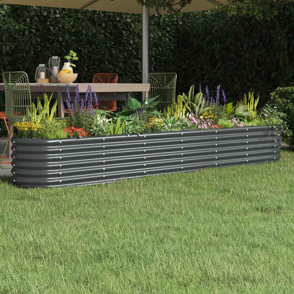 Vidaxl plantenbak 260x40x36 cm gegalvaniseerd staal antracietkleurig