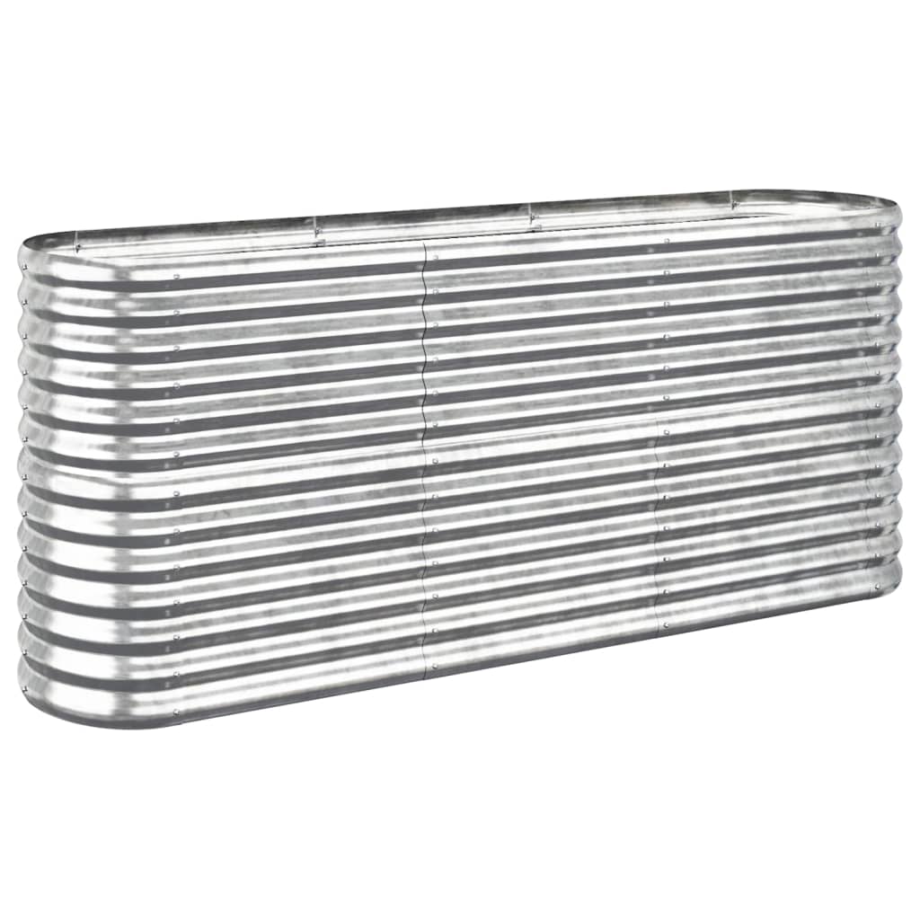 Vidaxl plantenbak 152x40x68 cm gegalvaniseerd staal zilverkleurig